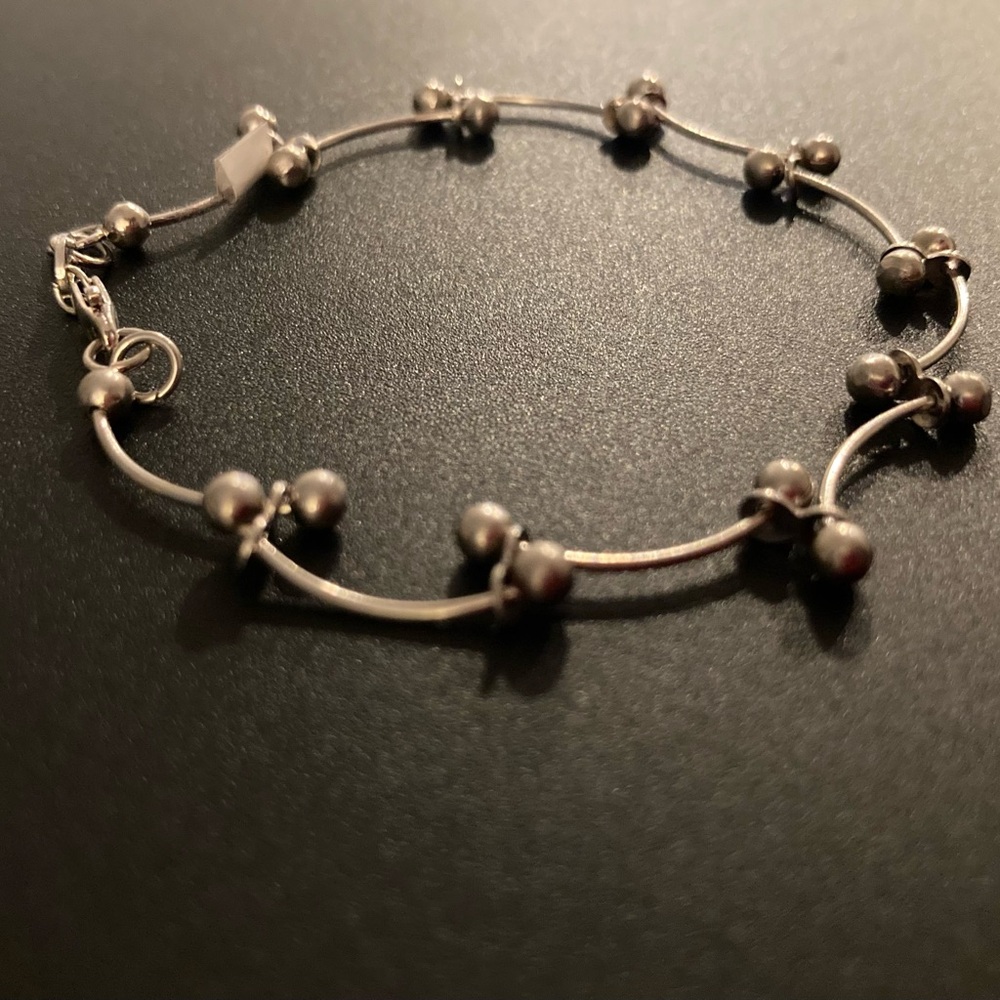 Sterling silver beaded bracelet, vintage, unisex